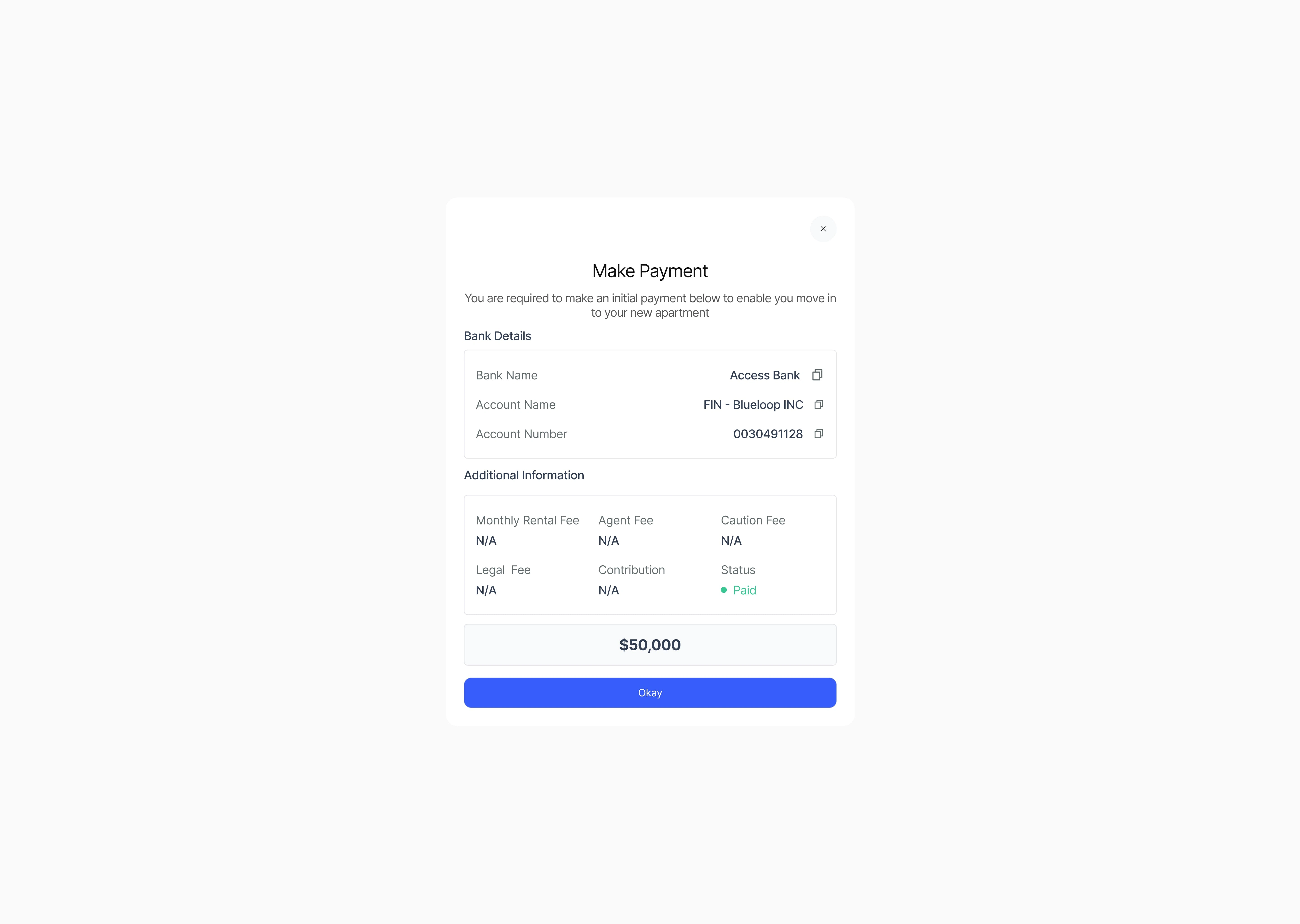 Payment Modal