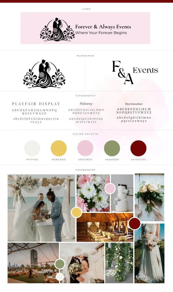 This mood board embodies the romance, joy, and timeless elegance of weddings. Featuring a soft pastel color palette with luxurious accents, elegant typography, and a blend of classic and modern imagery, it perfectly captures the magic of wedding celebrations. Ideal for couples seeking a beautifully curated and personalized event experience.