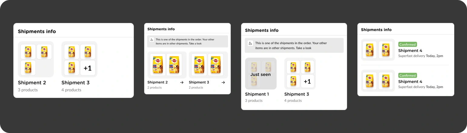 Iterating on how to show shipments