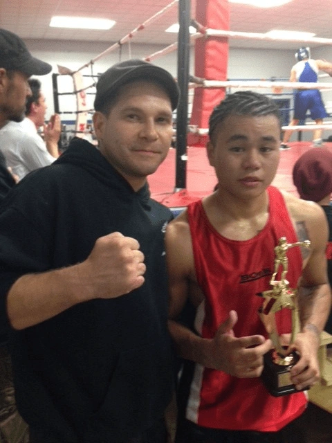 Steve Ferreira at a competiton with one of his trainees