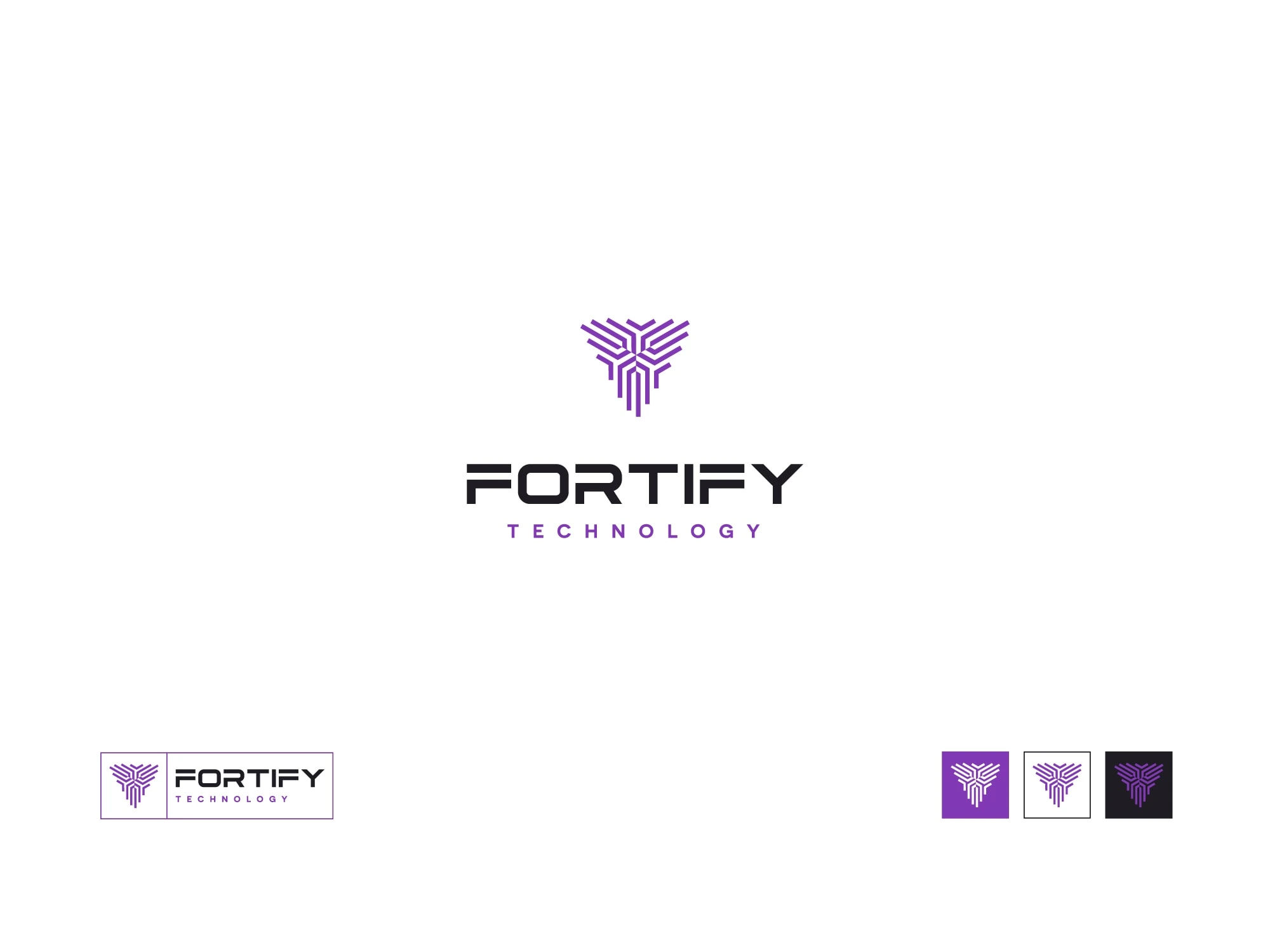 Fortity Logo variations on white background