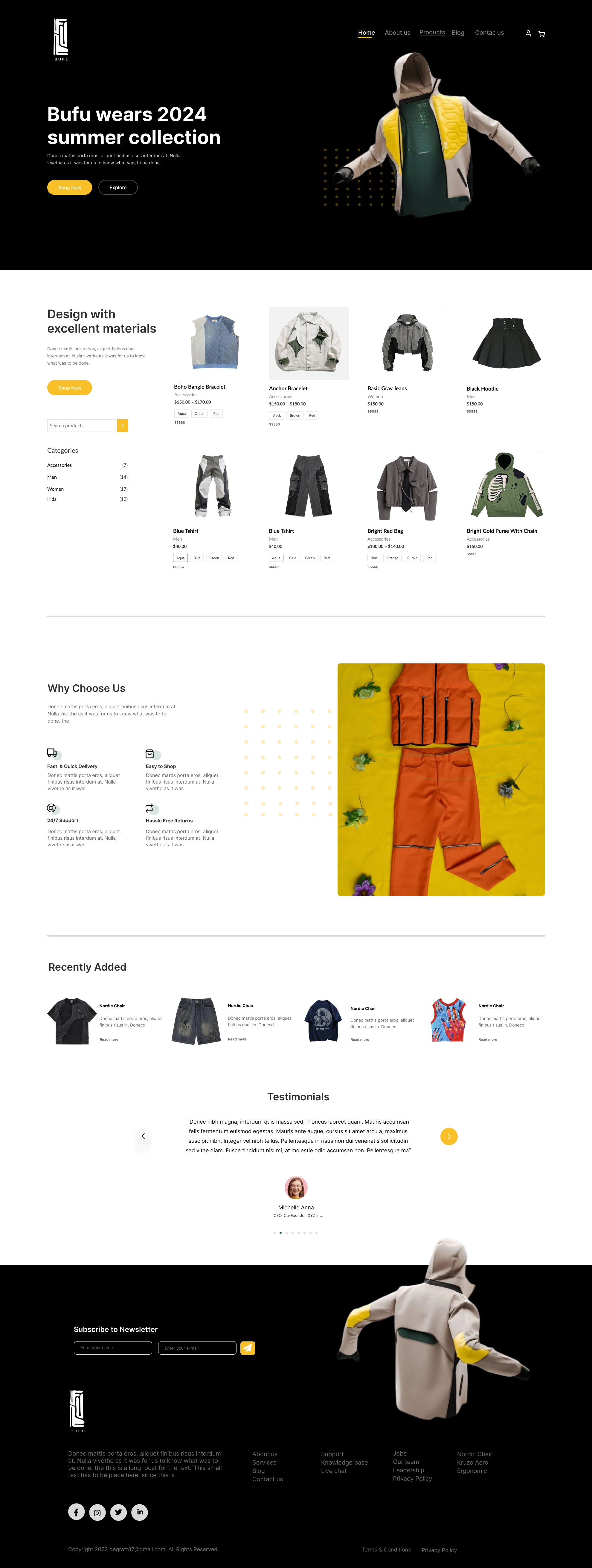 Bufuwears website UI design 