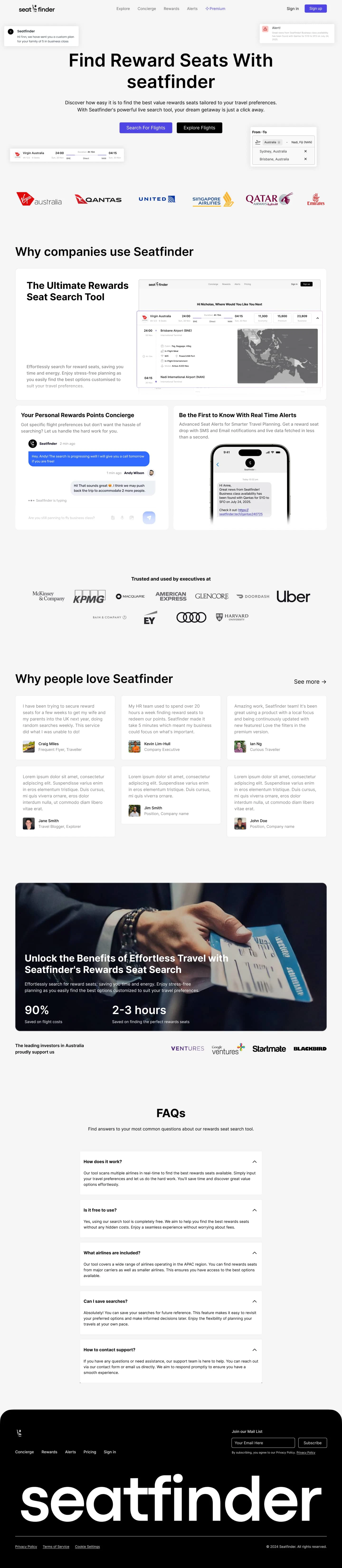 Seatfinder Home Page