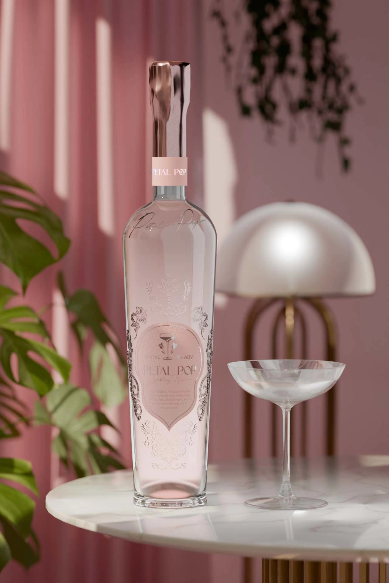 Sparkling Wine 3D Bottle Rendering