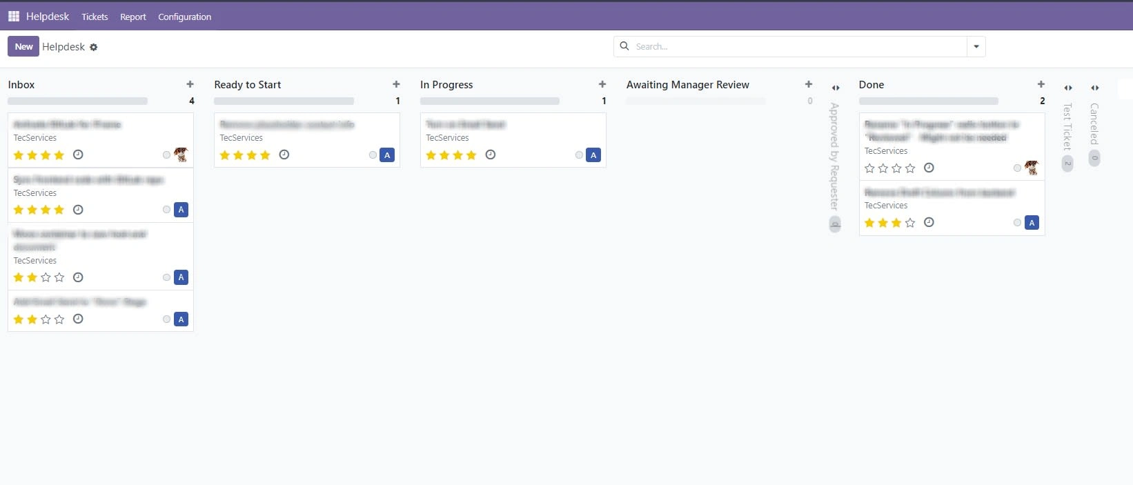 Figure 4: Example of Helpdesk Customization for tech support services.