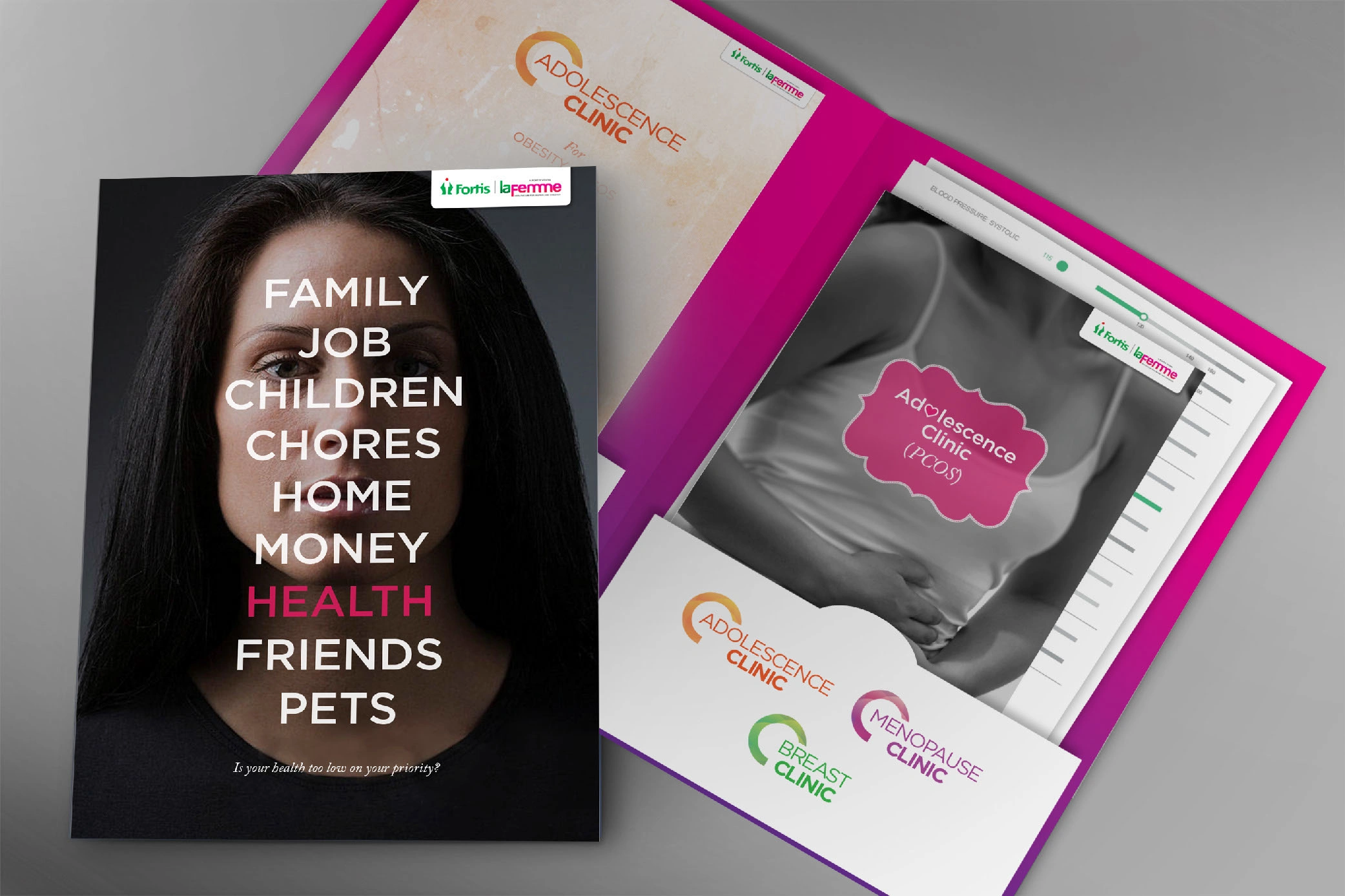 Priority Health Leaflet & Cover design
The thought was to put woman's health front and centre and as priority. The design was very impactful and really hit a chord with the Target Audience i.e the women.