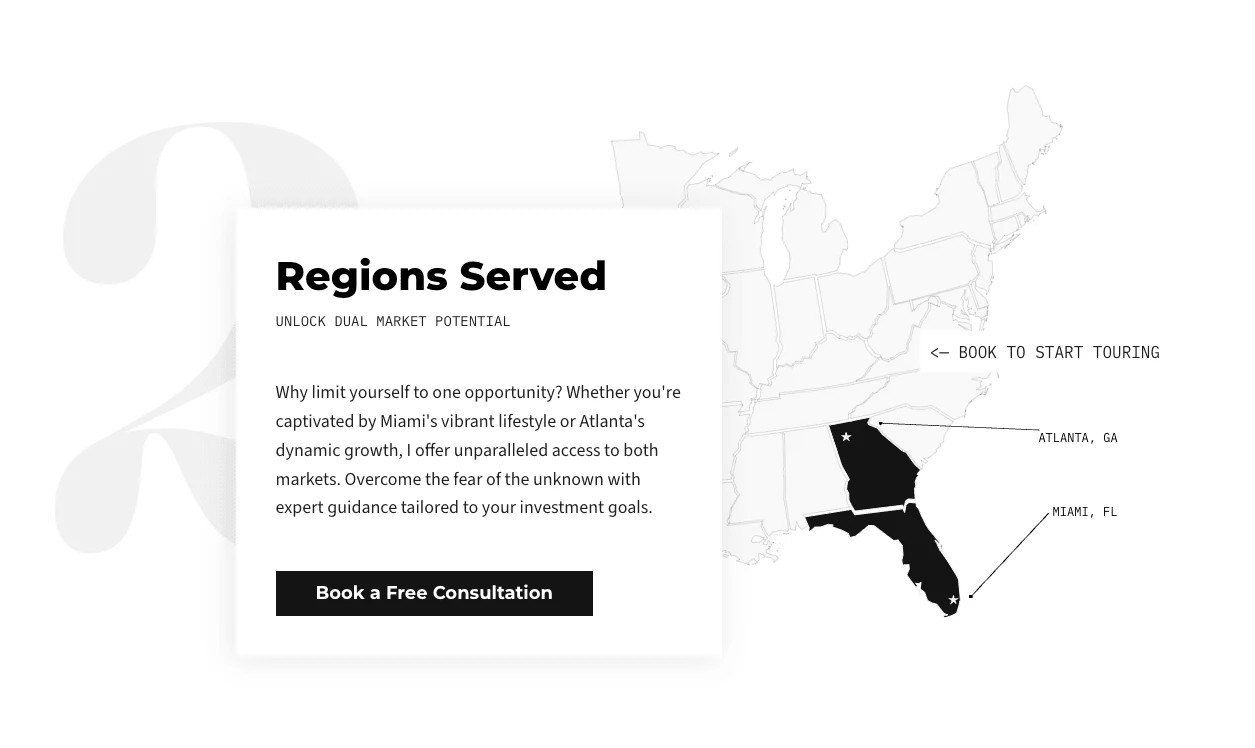 Screenshot From Website Regions Served Section