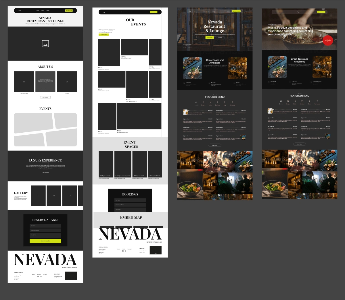 Conceptualising nevada designs and wireframes in Figma