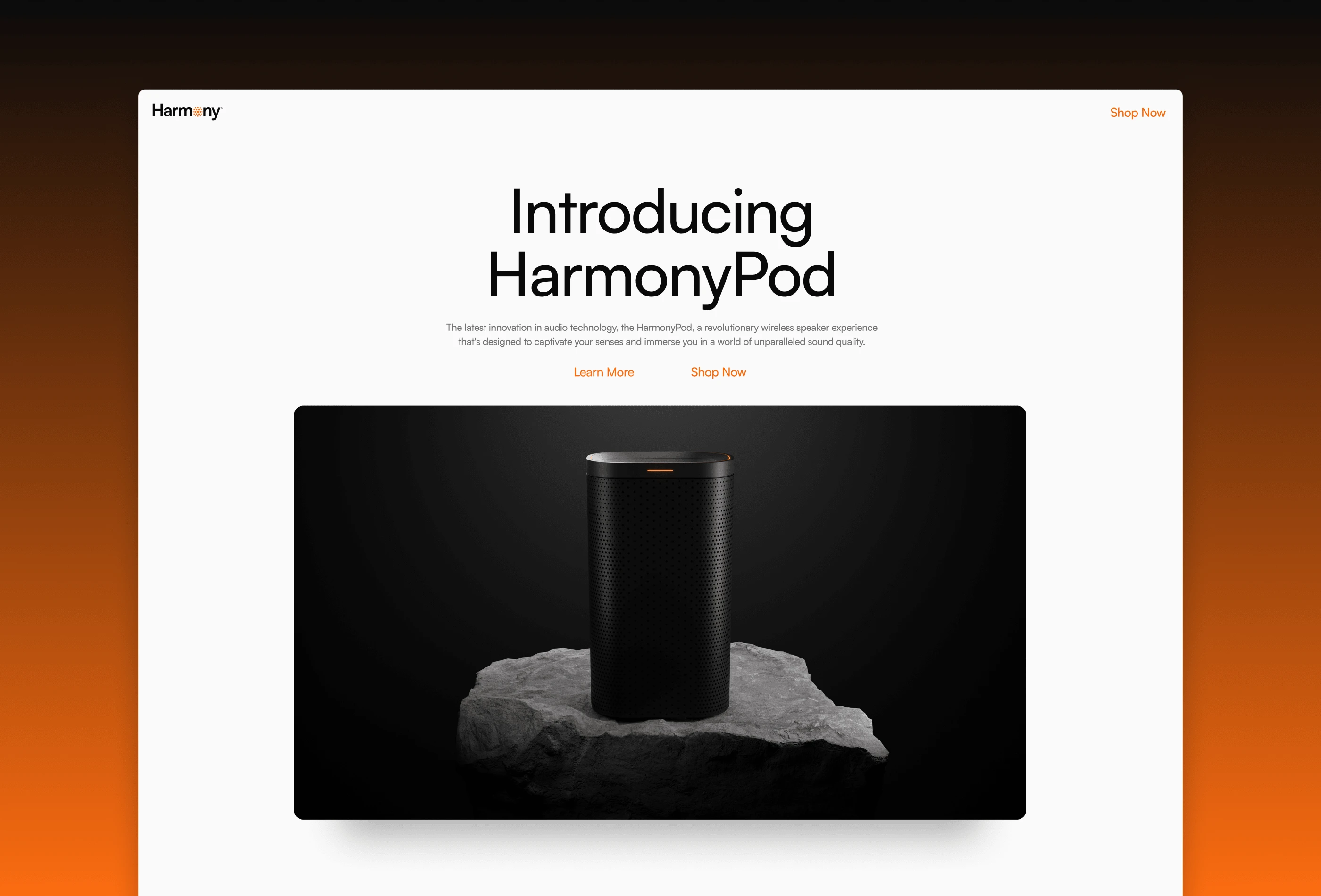 HarmonyPod Website Header