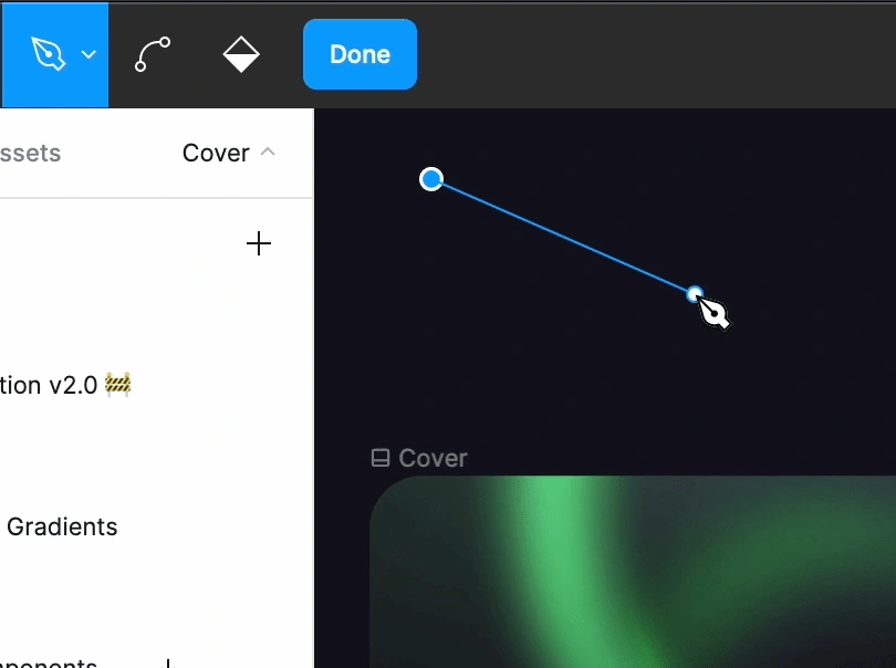 Using Figma pen tool