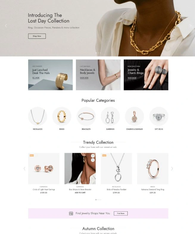 Shopify Jewelry Store Design Project