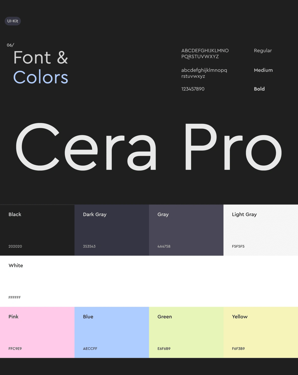 Typography and Color palette