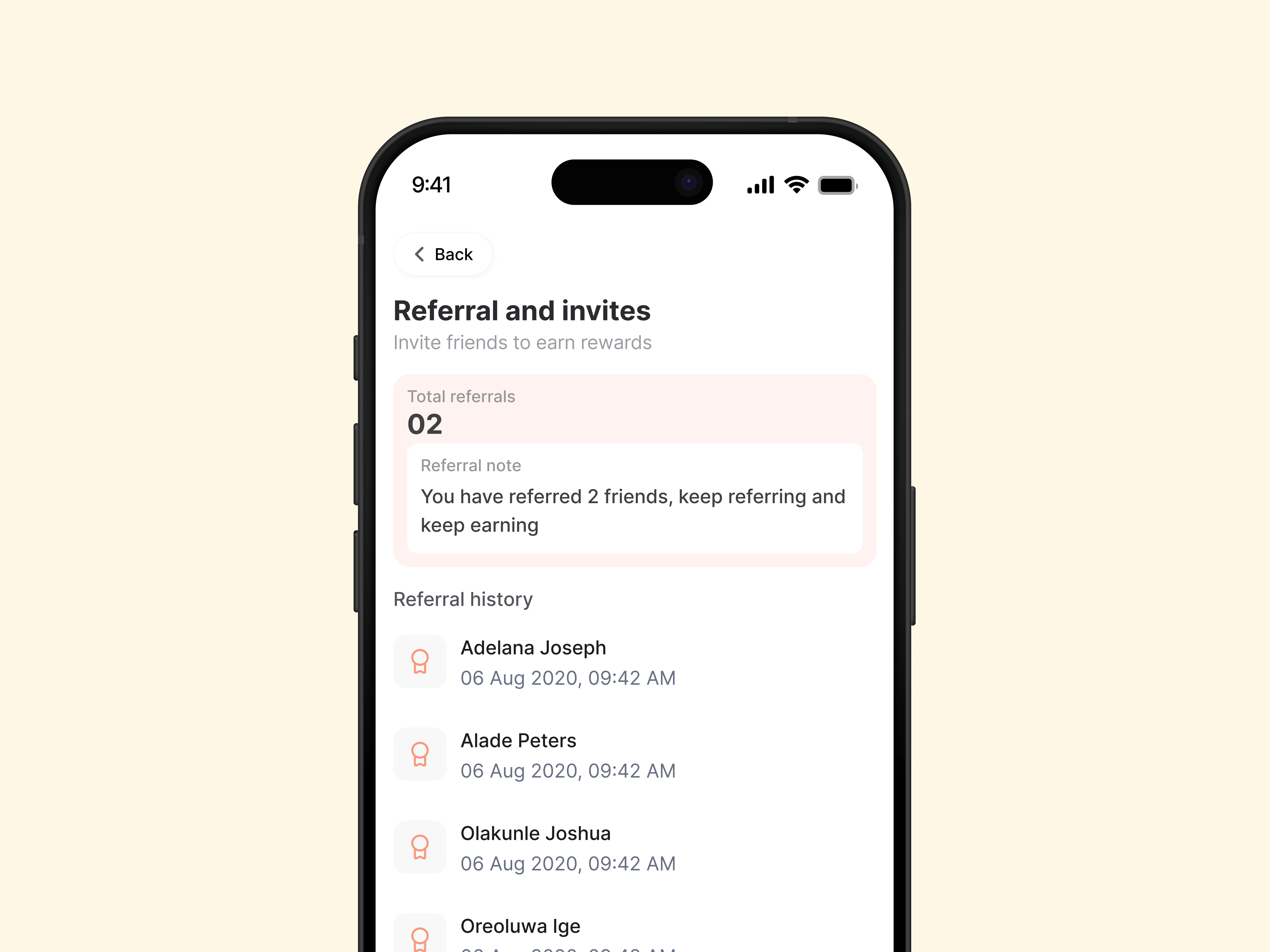 Referrals and invites