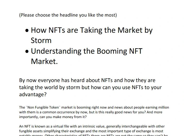 A comprehensive guide to NFTs where you can inform yourself about the newset financial boom.