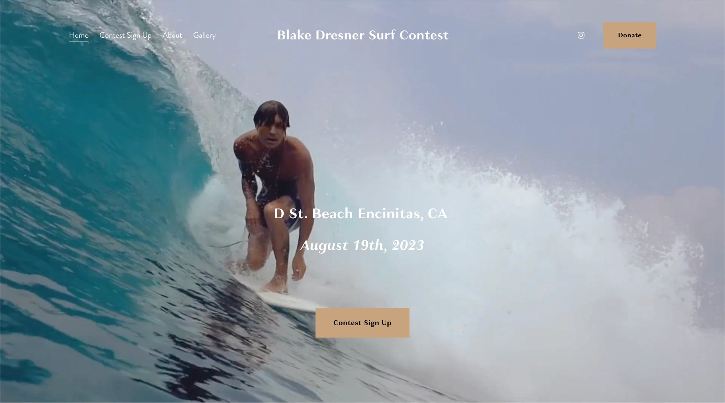 My client wanted a very simple and easy to use site to handle registrations for the 3rd Annual Blake Dresner Memorial Surf Contest 