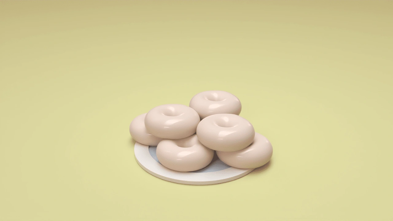 A plate of glazed donuts