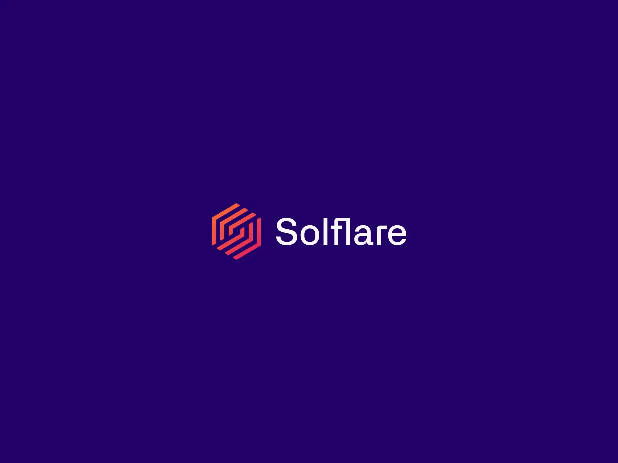 Solflare Logo Horizontal Stacked Dark Background