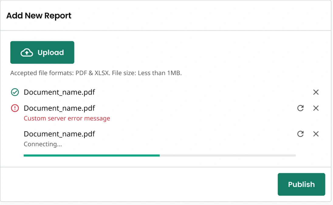 More user friendly Upload feature that indicates acceptable file formats & sizes