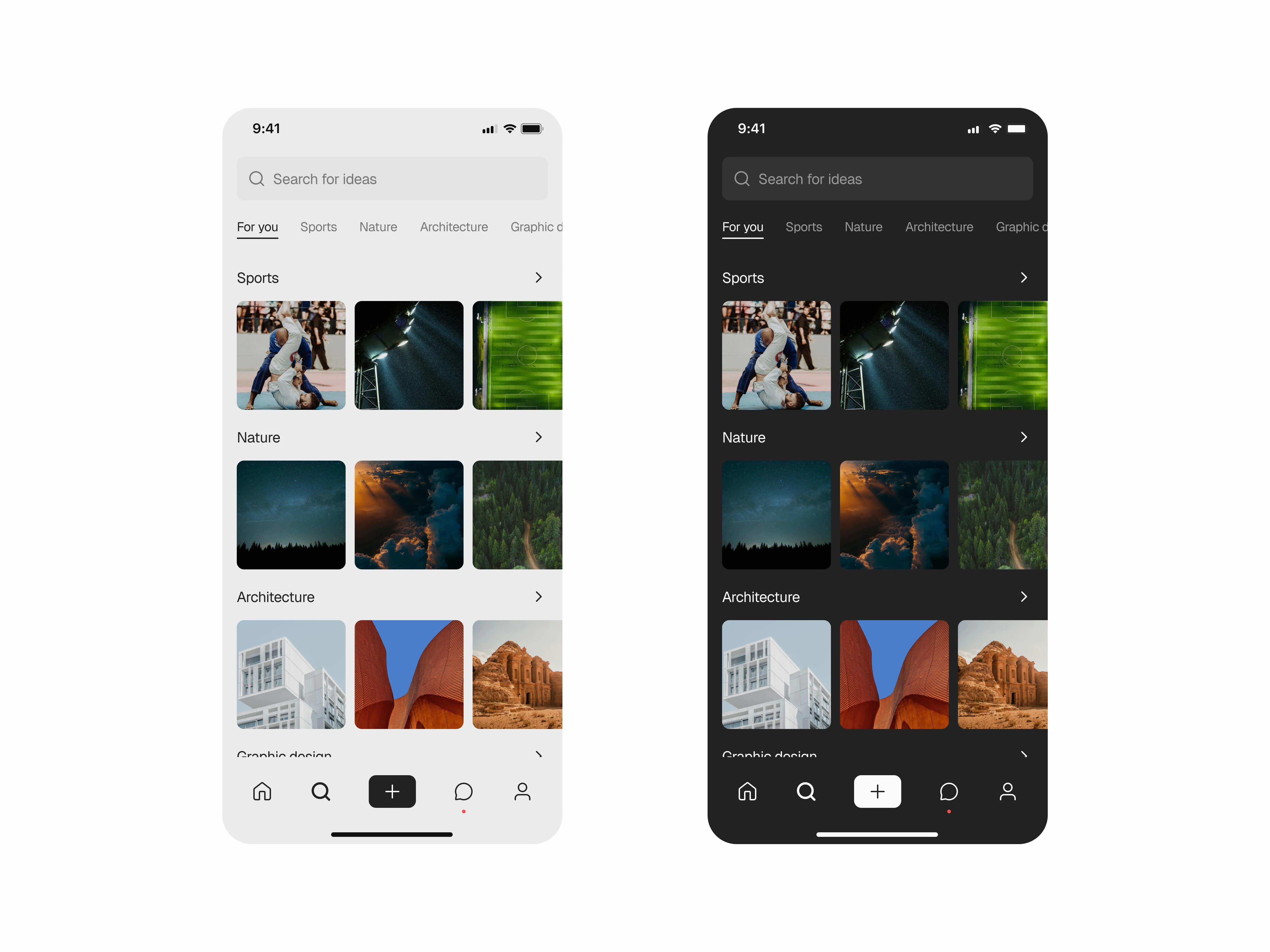 Search Screen - Light & Dark Mode