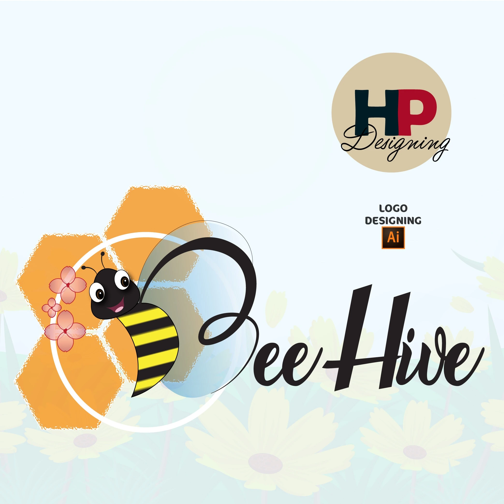 Logo Designing for Bee Hive - The Florist