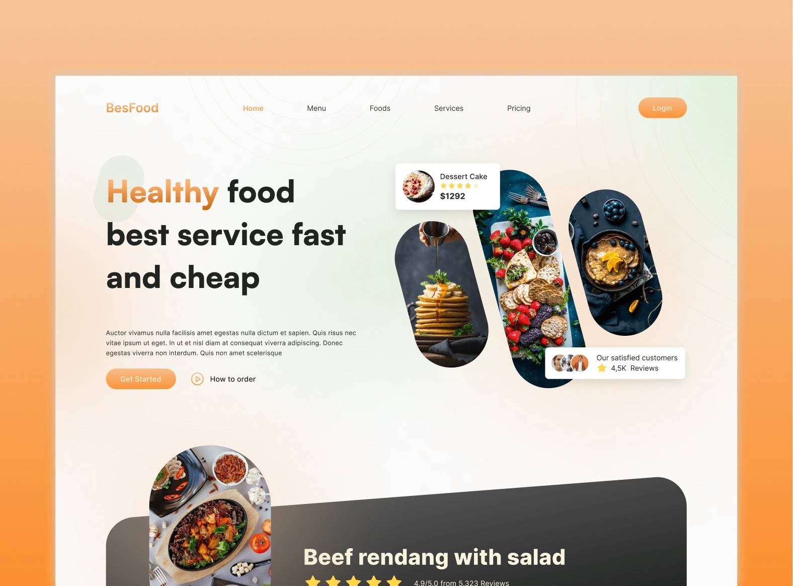 Besfood - Healthy food Landing page