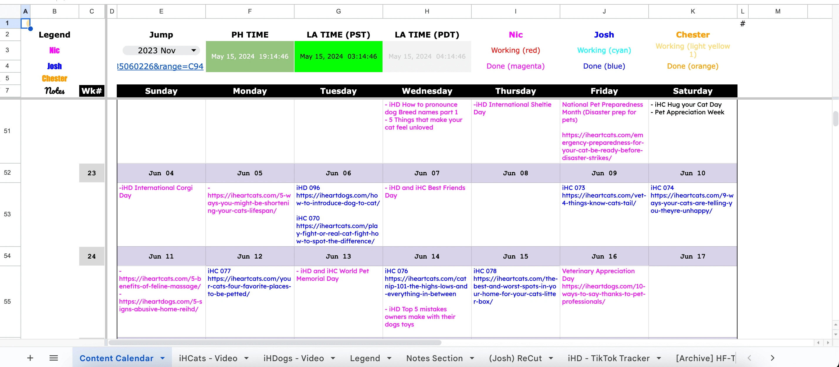 Content Calendar