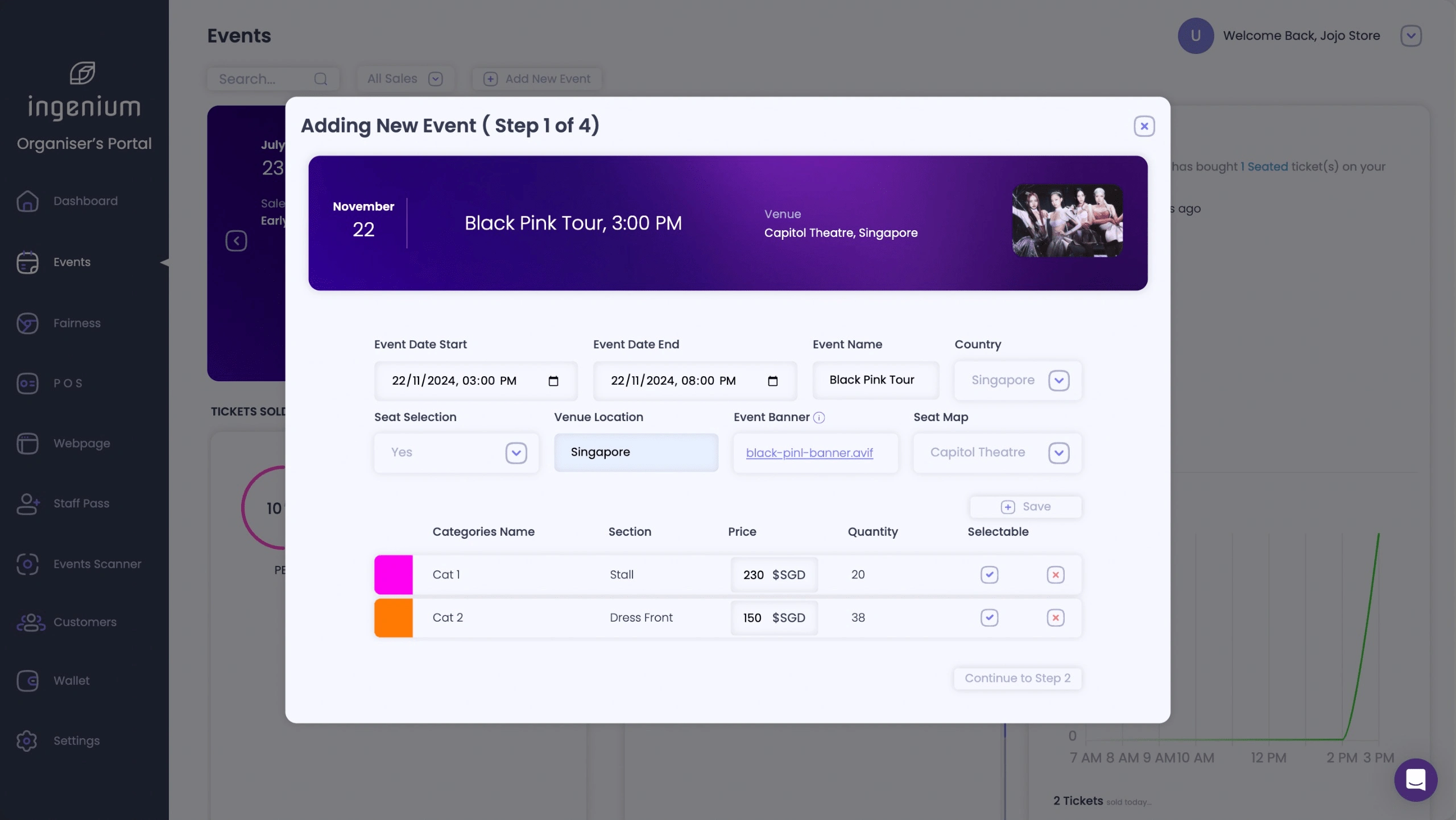 Organiser Dashboard