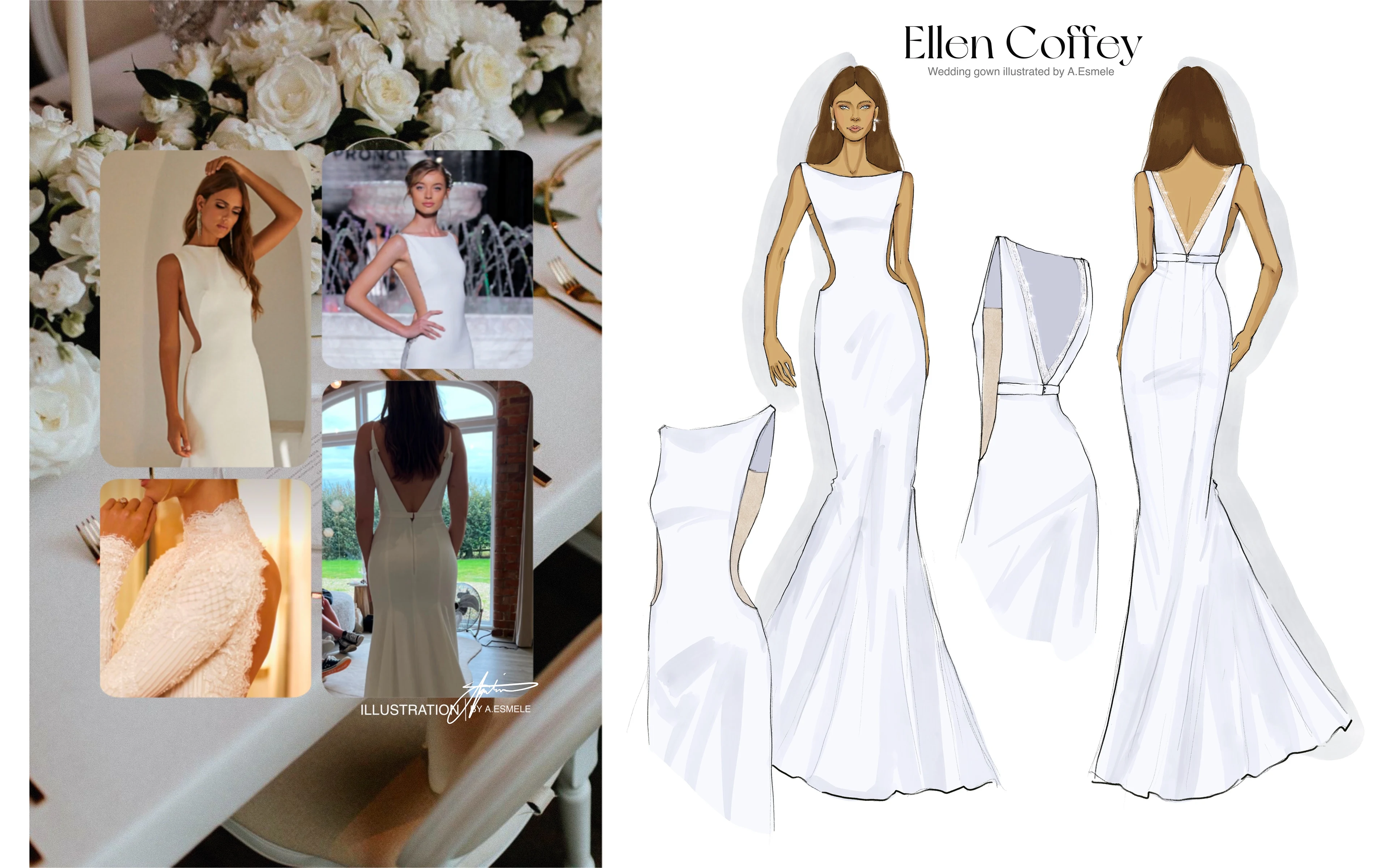 Ellen's final wedding gown design look ❤️