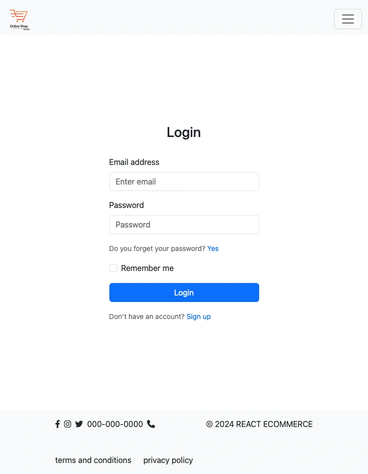 login page