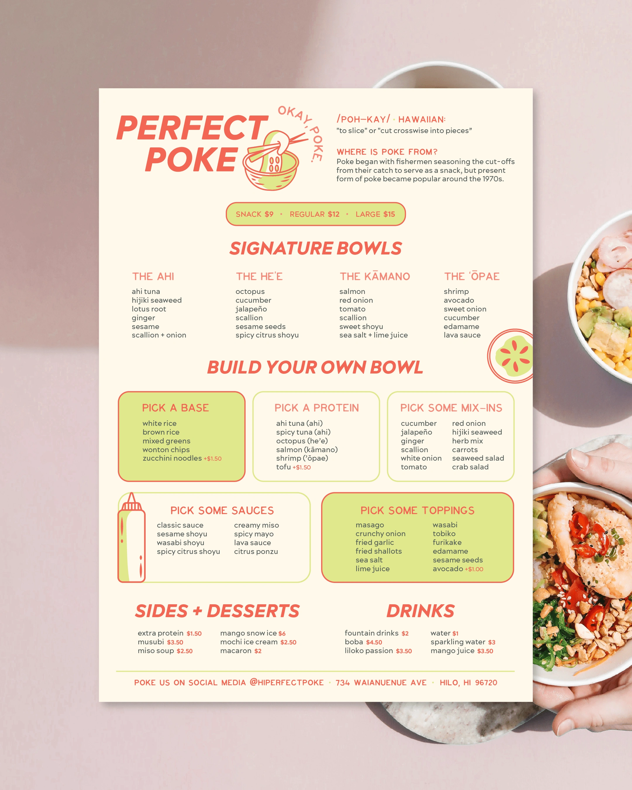 Menu Design for Perfect Poke