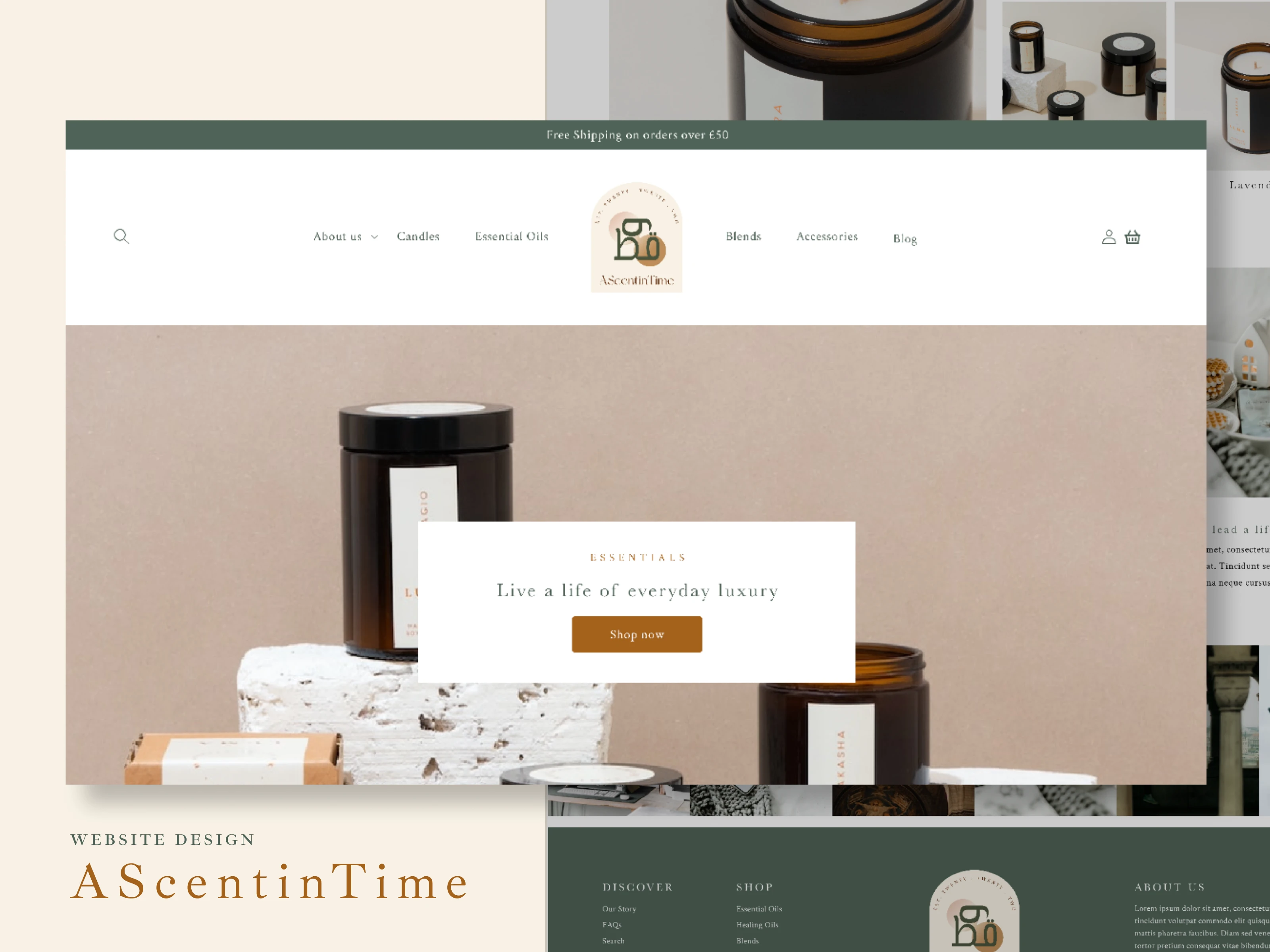 A dribbble shot of the AScentinTime design using Figma