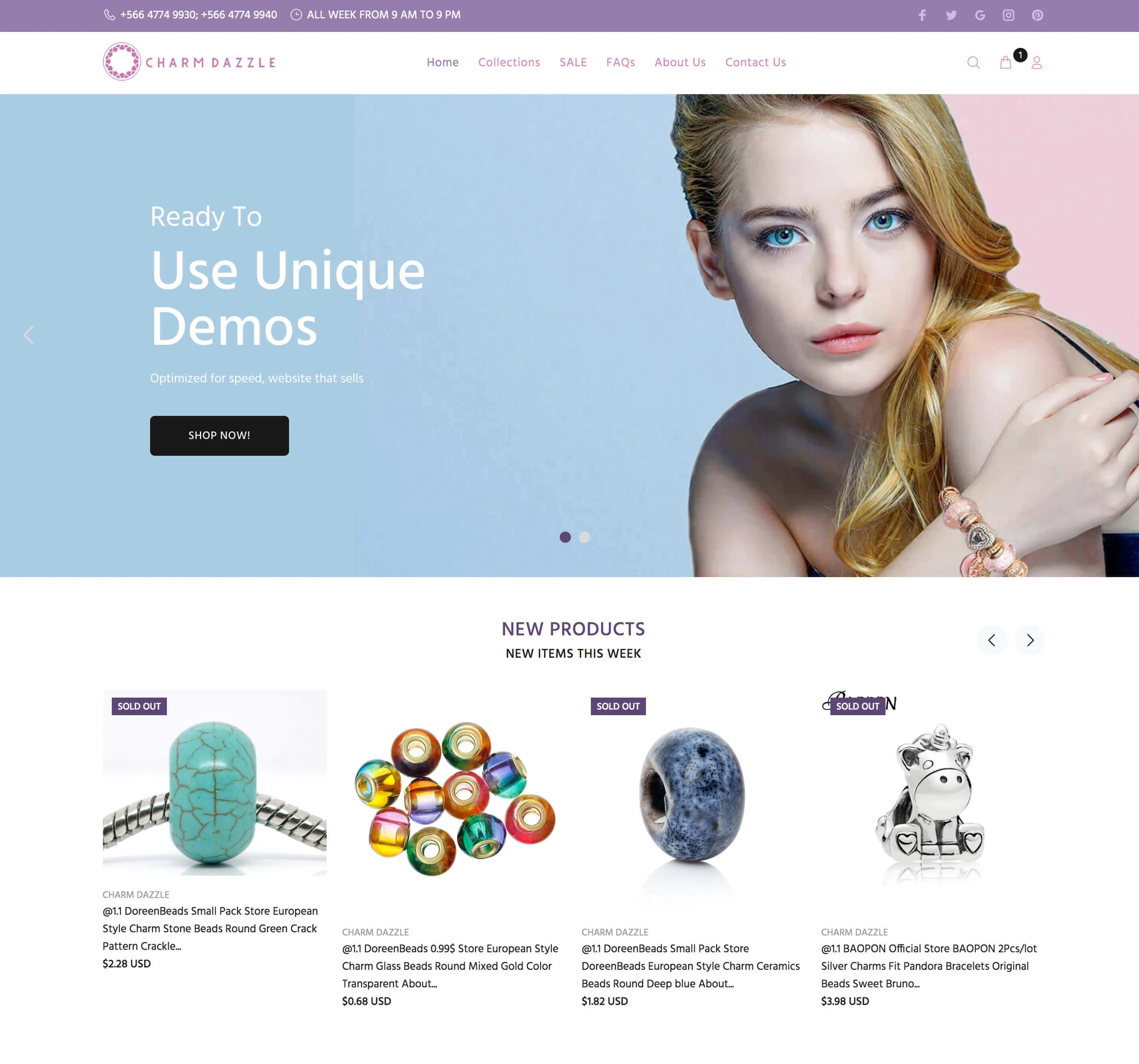 Products page