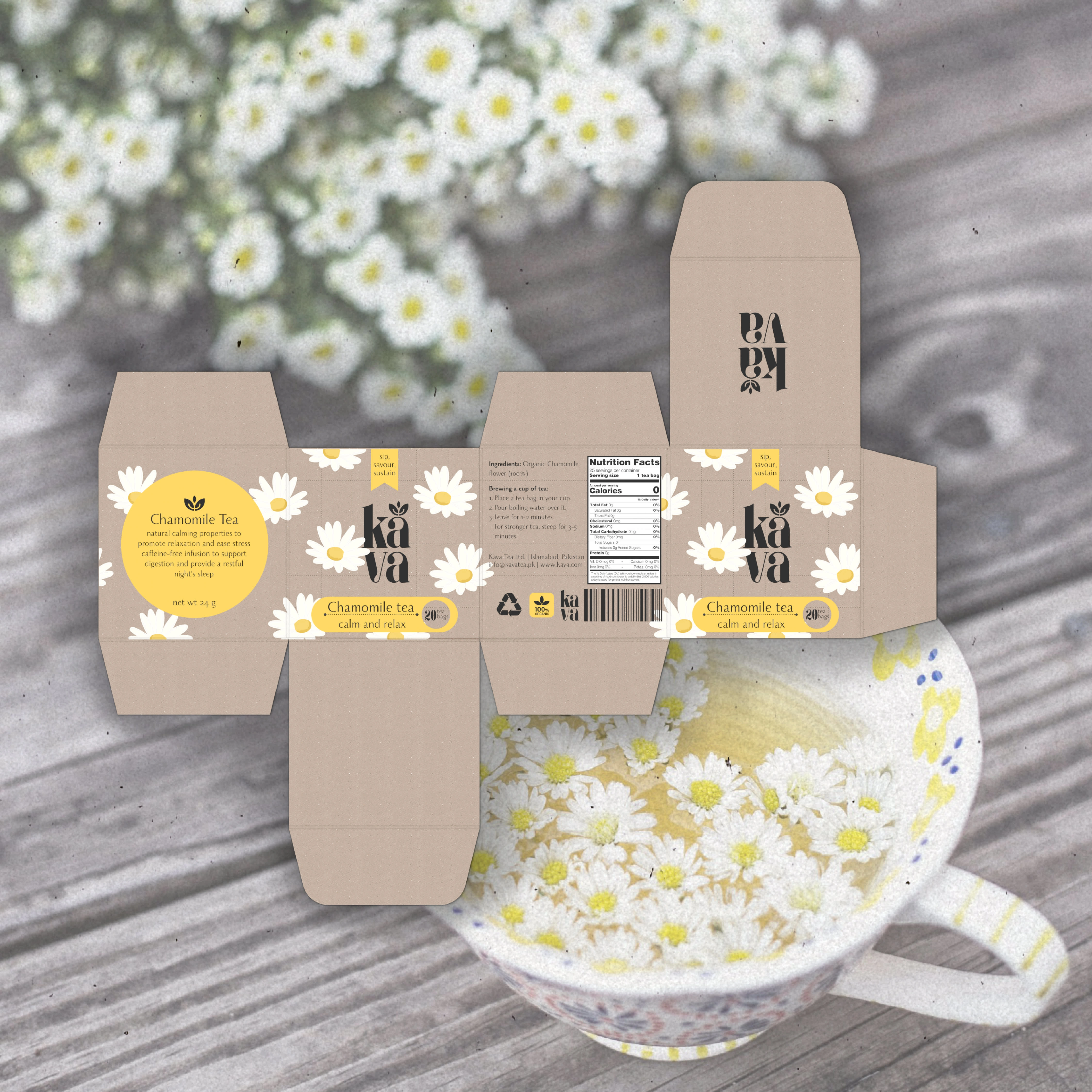 Chamomile Tea Label Design