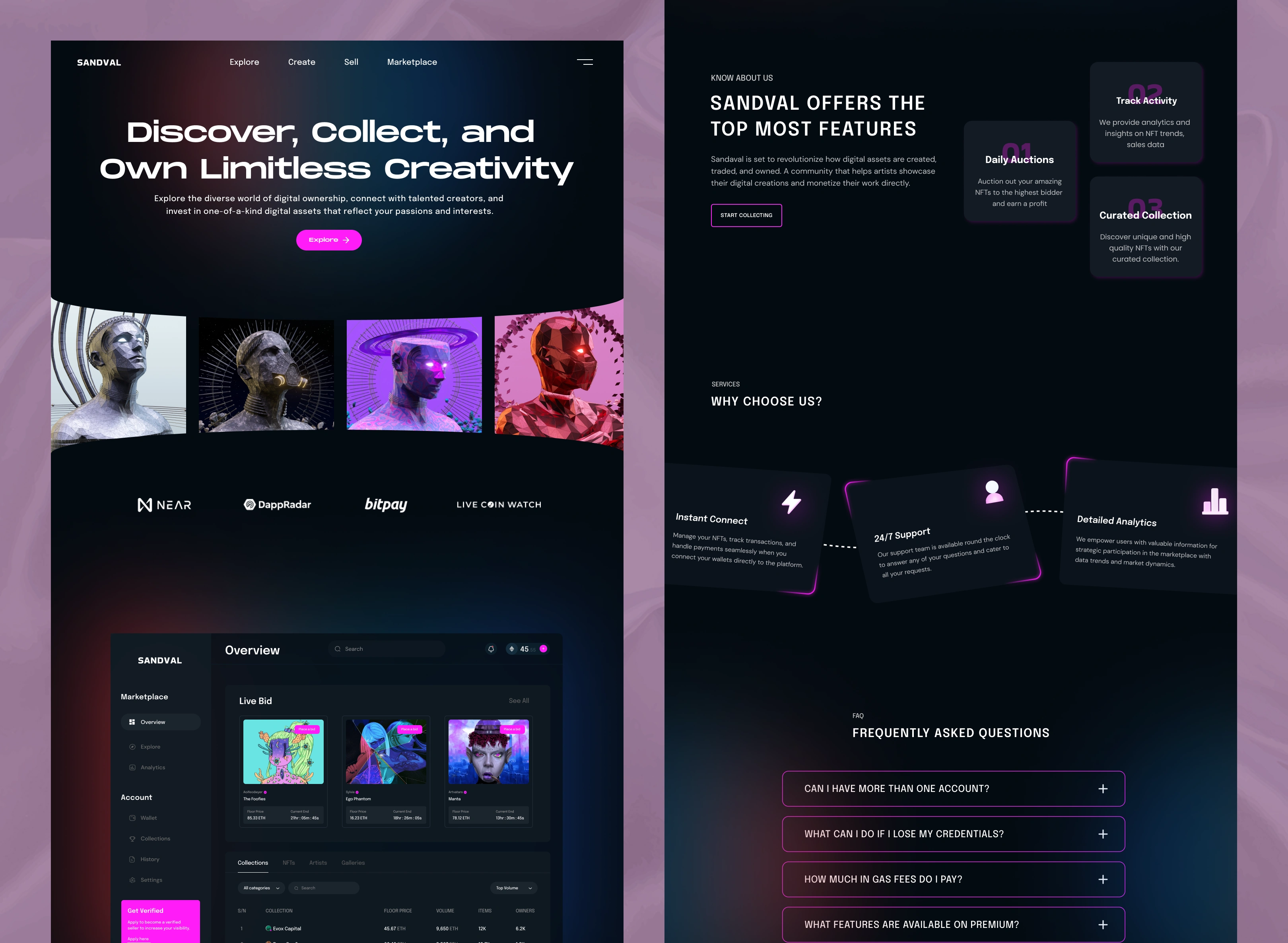 Sandval landing page