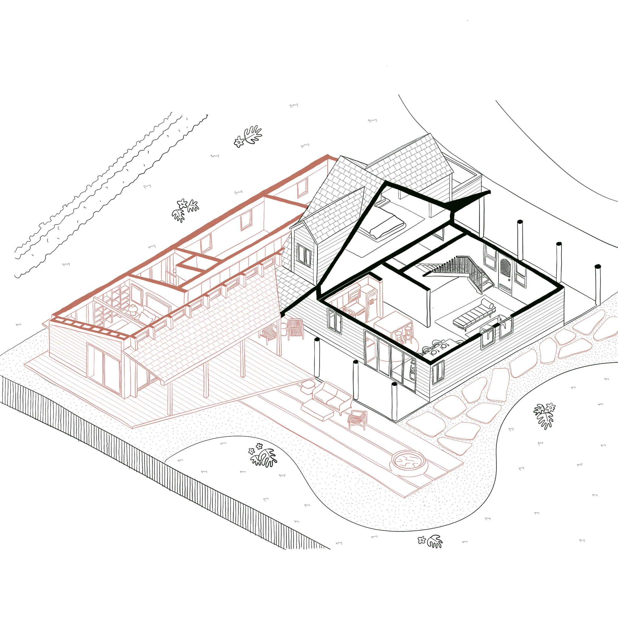 Illustration for an architectural project in Talent, OR.