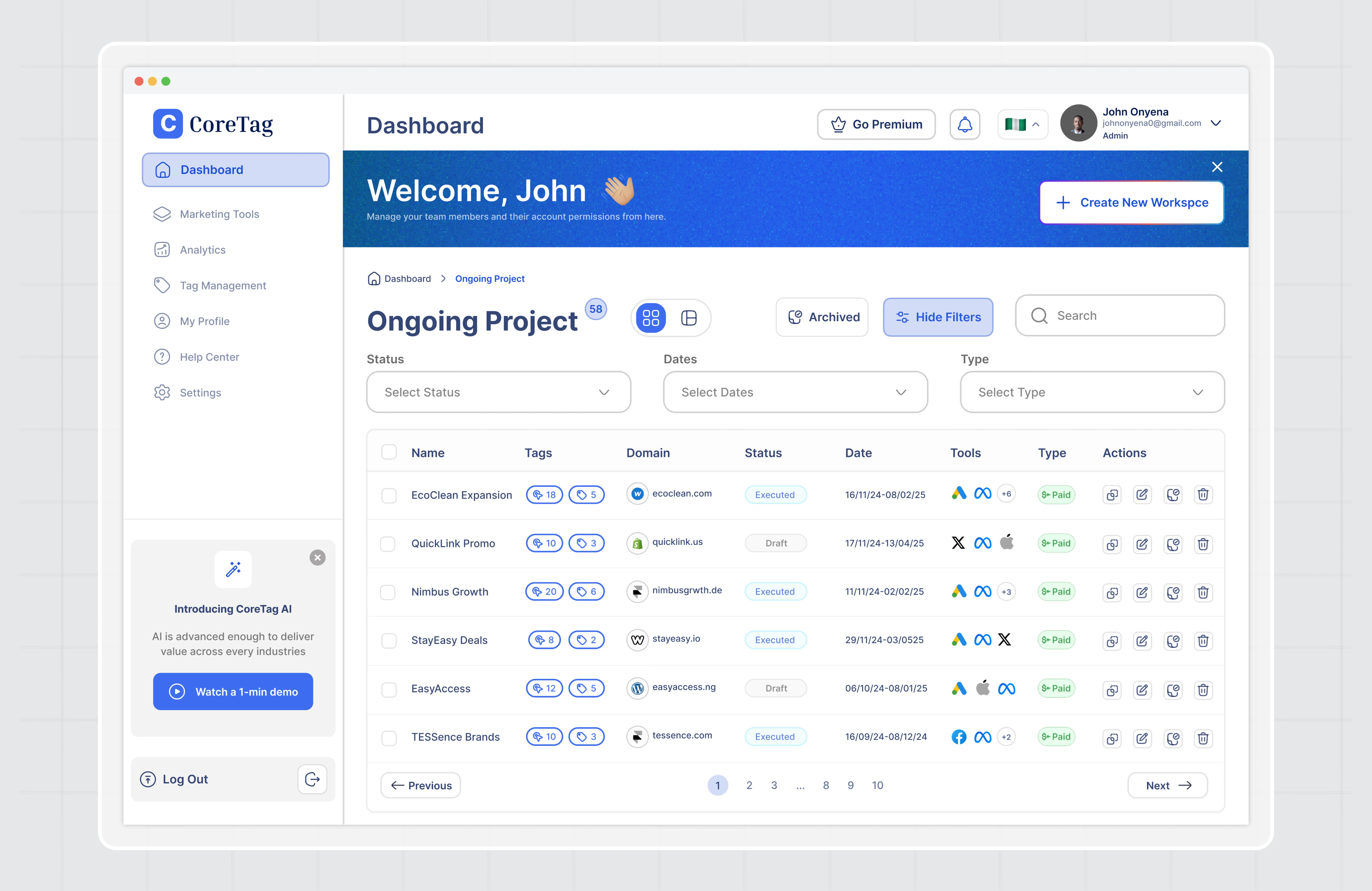  Organized Marketing Campaigns
A workspace that keeps all ongoing campaigns, workflows, and analytics in one place, improving team collaboration and execution.