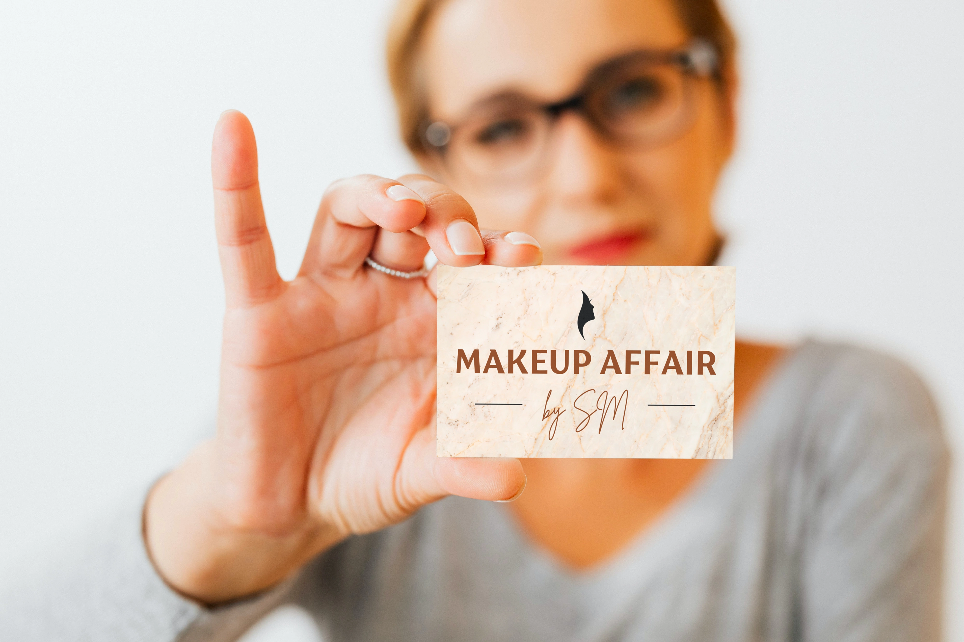 Makeup Affair QR Code Business Card - mockup 3