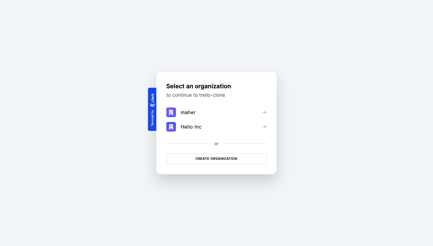 create new organisation page