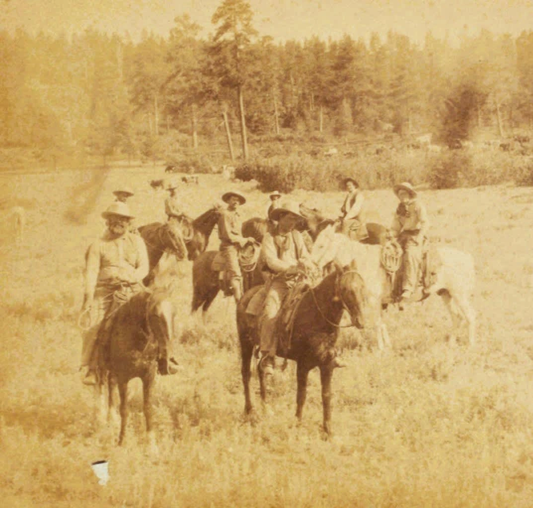 Group of New Mexico cowboys photographed by John F. Jarvis in 1890. Image via Wikimedia Commons.