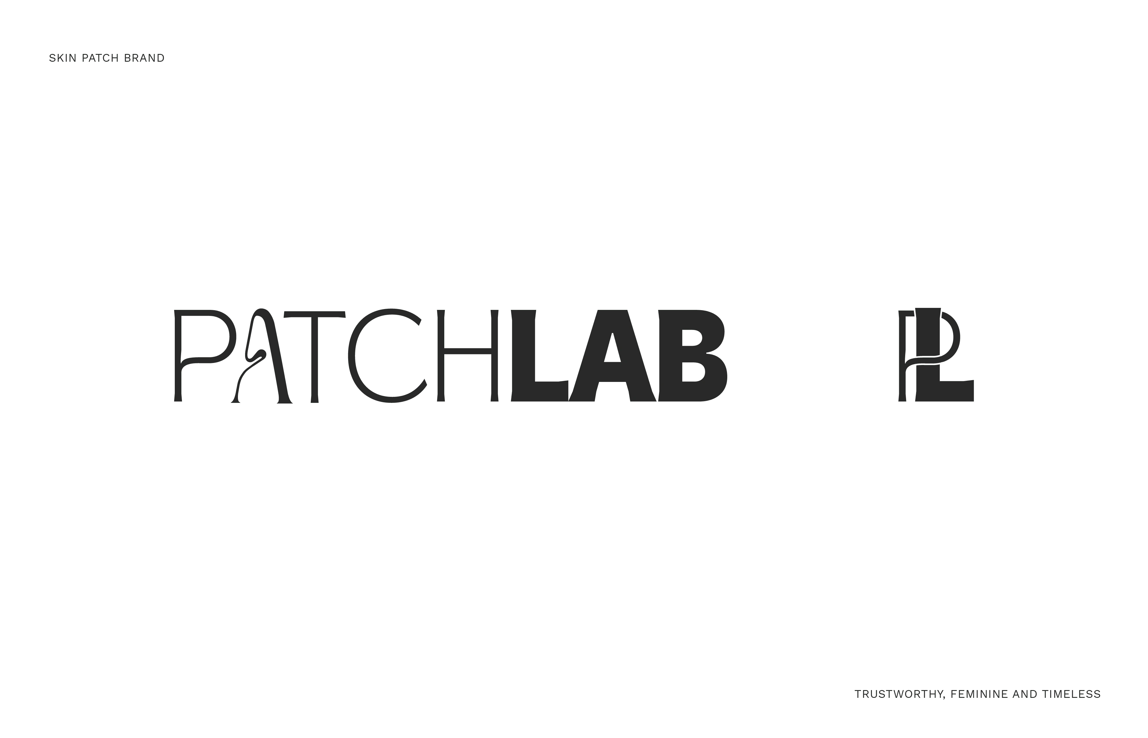 A trustworthy, feminine and timeless logo and monogram for PATCH LAB a skin patch brand