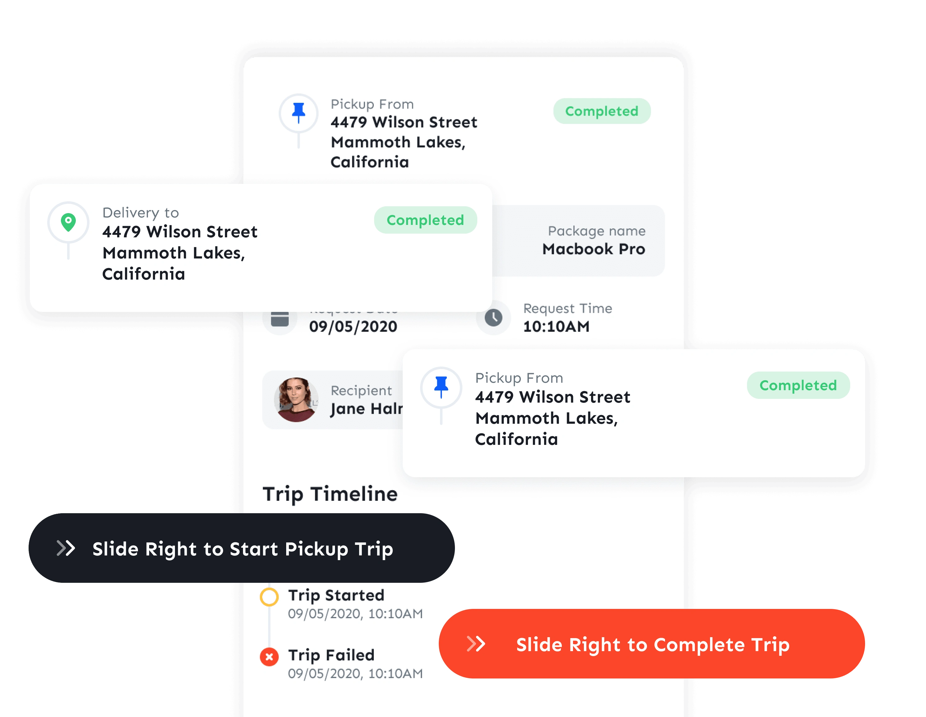 Contena Deliver App On Trip Screen
