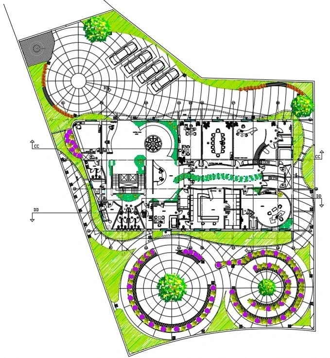 ground floor plan with landscape