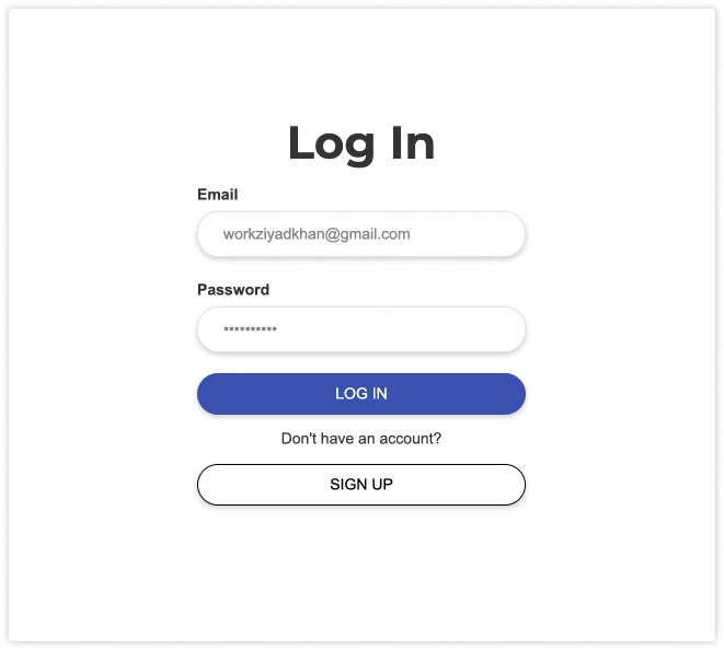 Log in Page