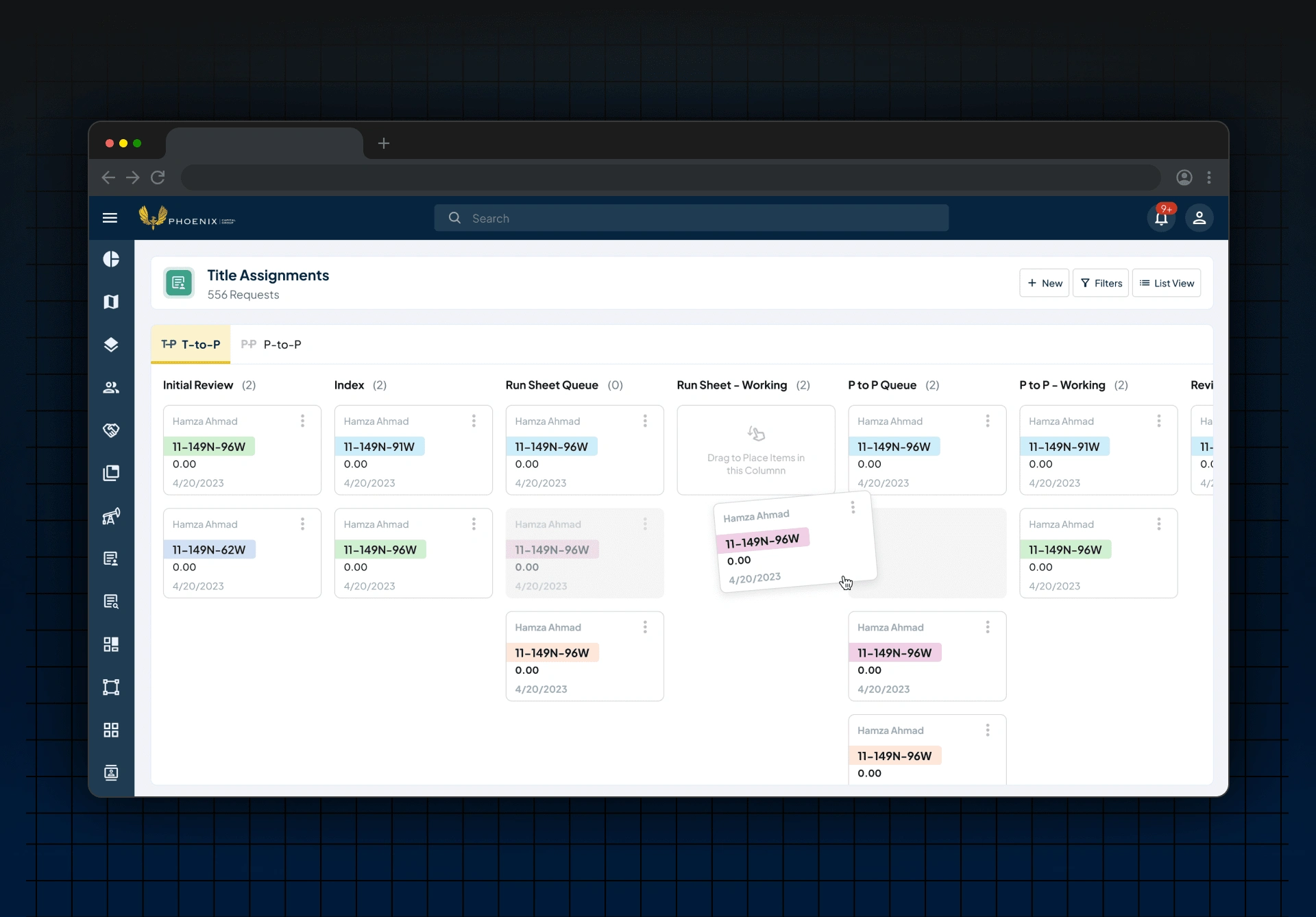 Title Assignment Workflow: Streamlined Kanban View for Efficient Tracking