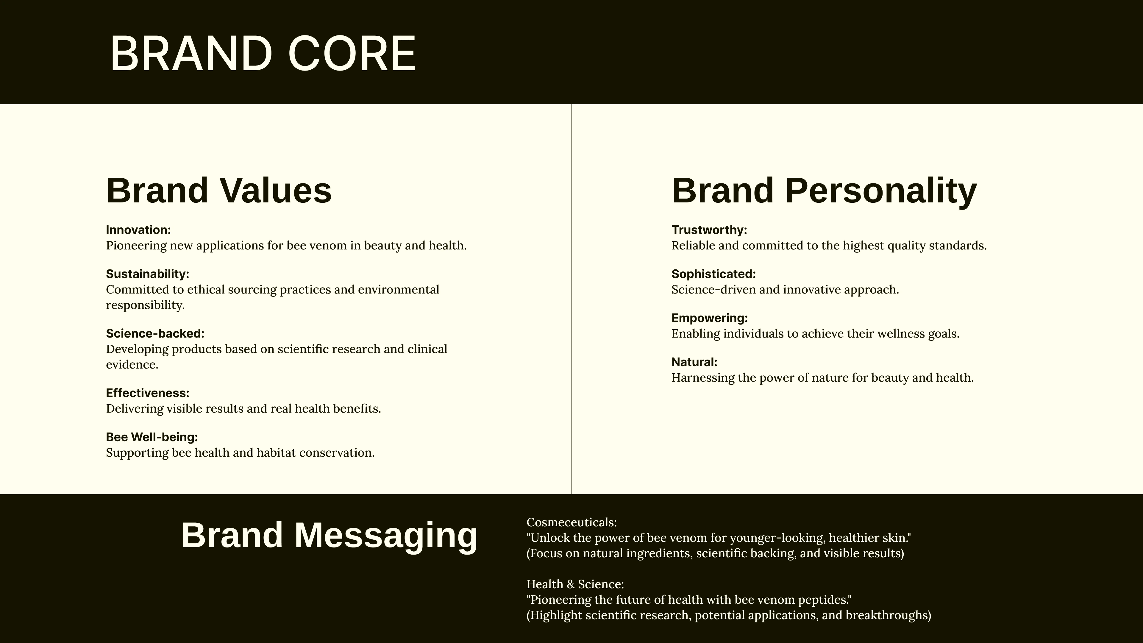 Brand Core Values & Messaging