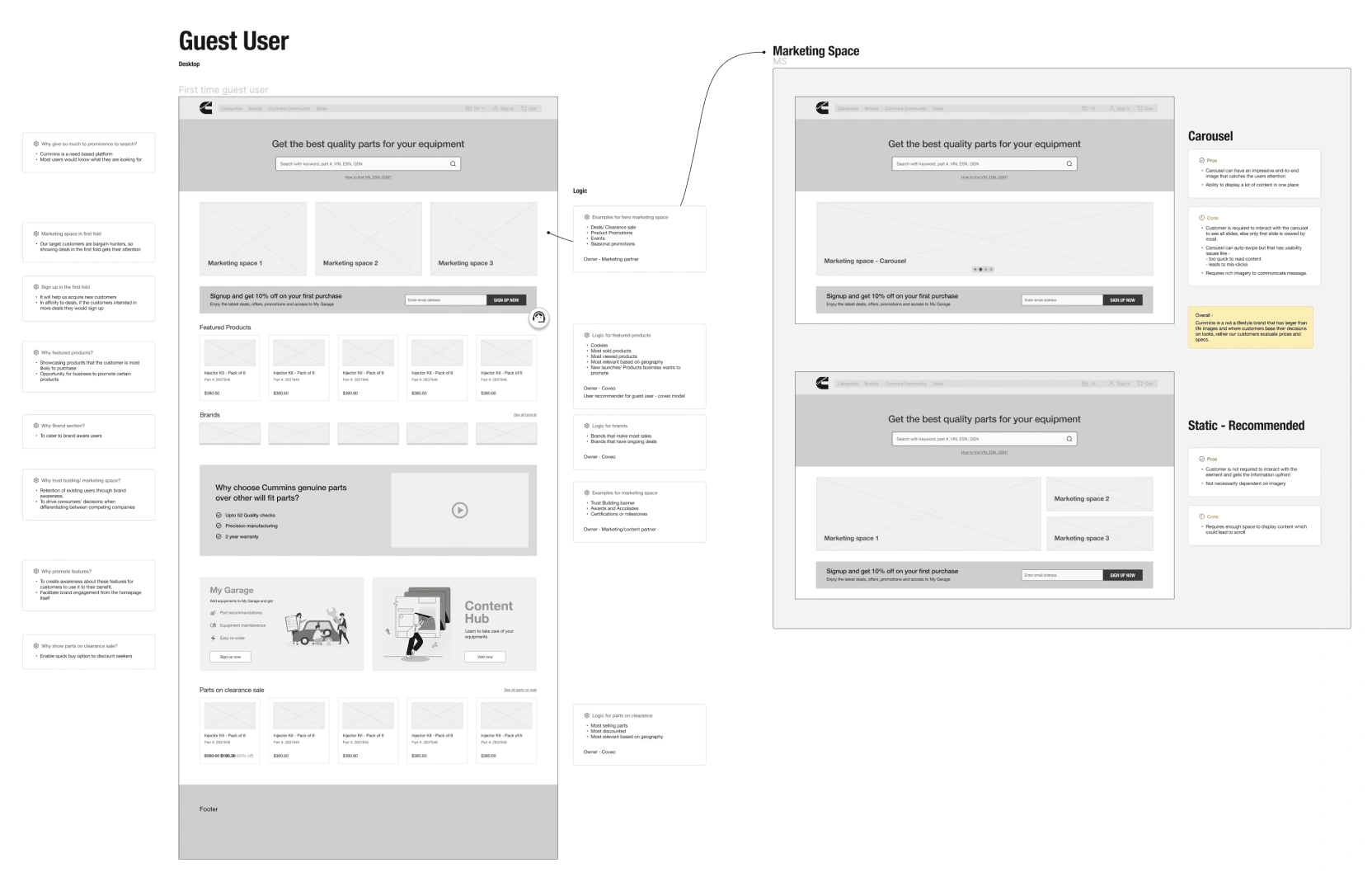 Lo-fi wireframes