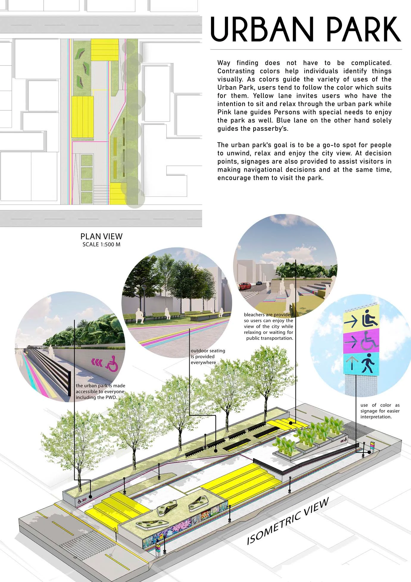 An Urban Park with Amenities Design Layout