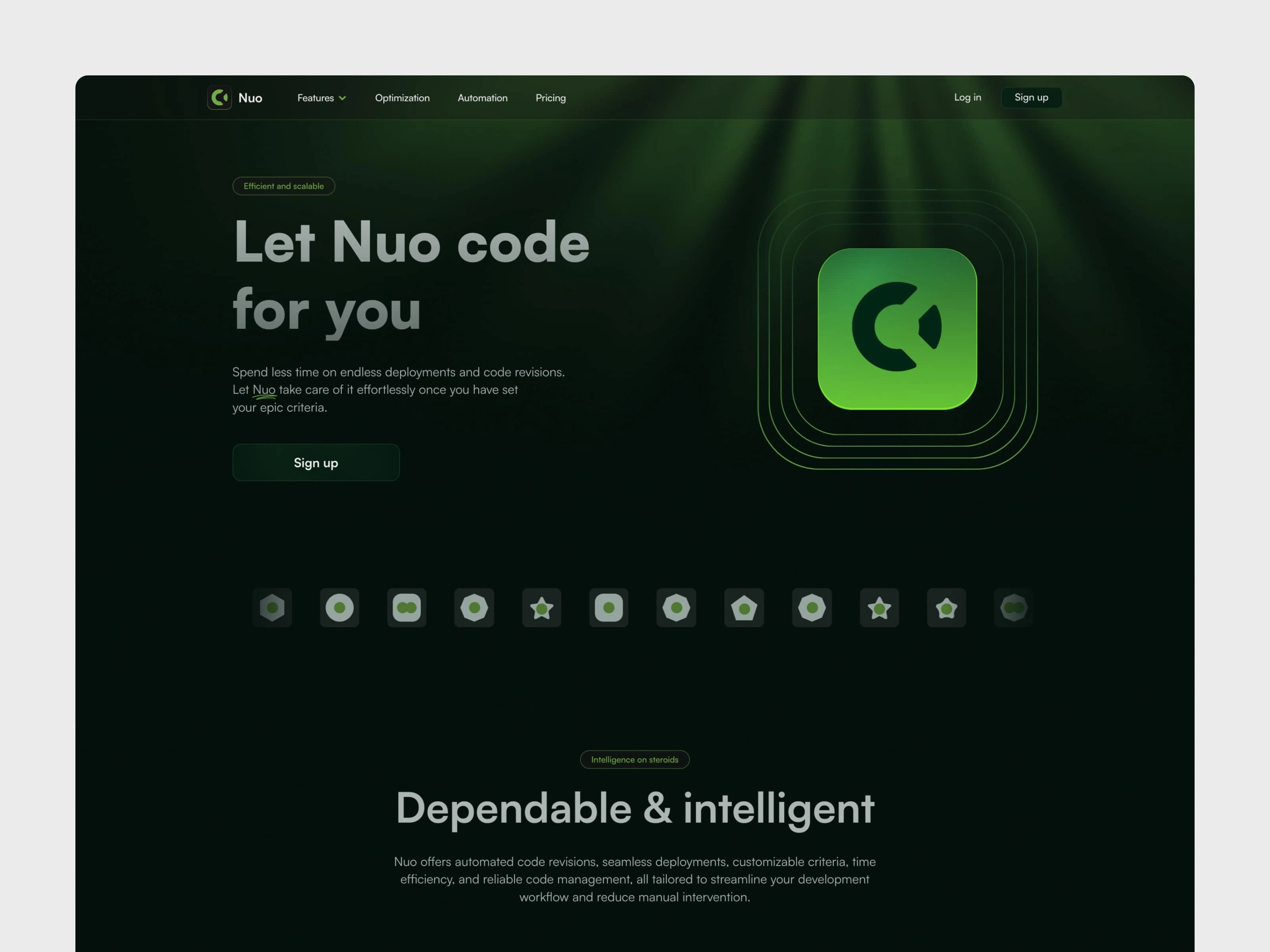 Landing page of Nuo – Premium SaaS Framer Website Template