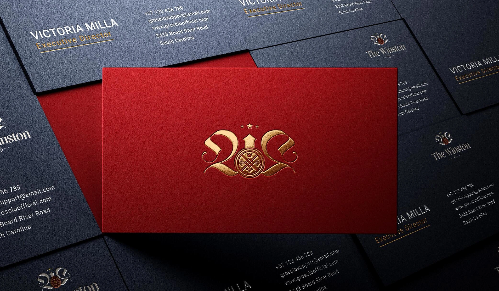 The business card, designed using inspiration from Prestonfield House Suite aesthetics, produced using matte gold foil and red dyed letterpress paper. This well-crafted production technique complements and affirms the DNA of the luxury we promise to deliver.