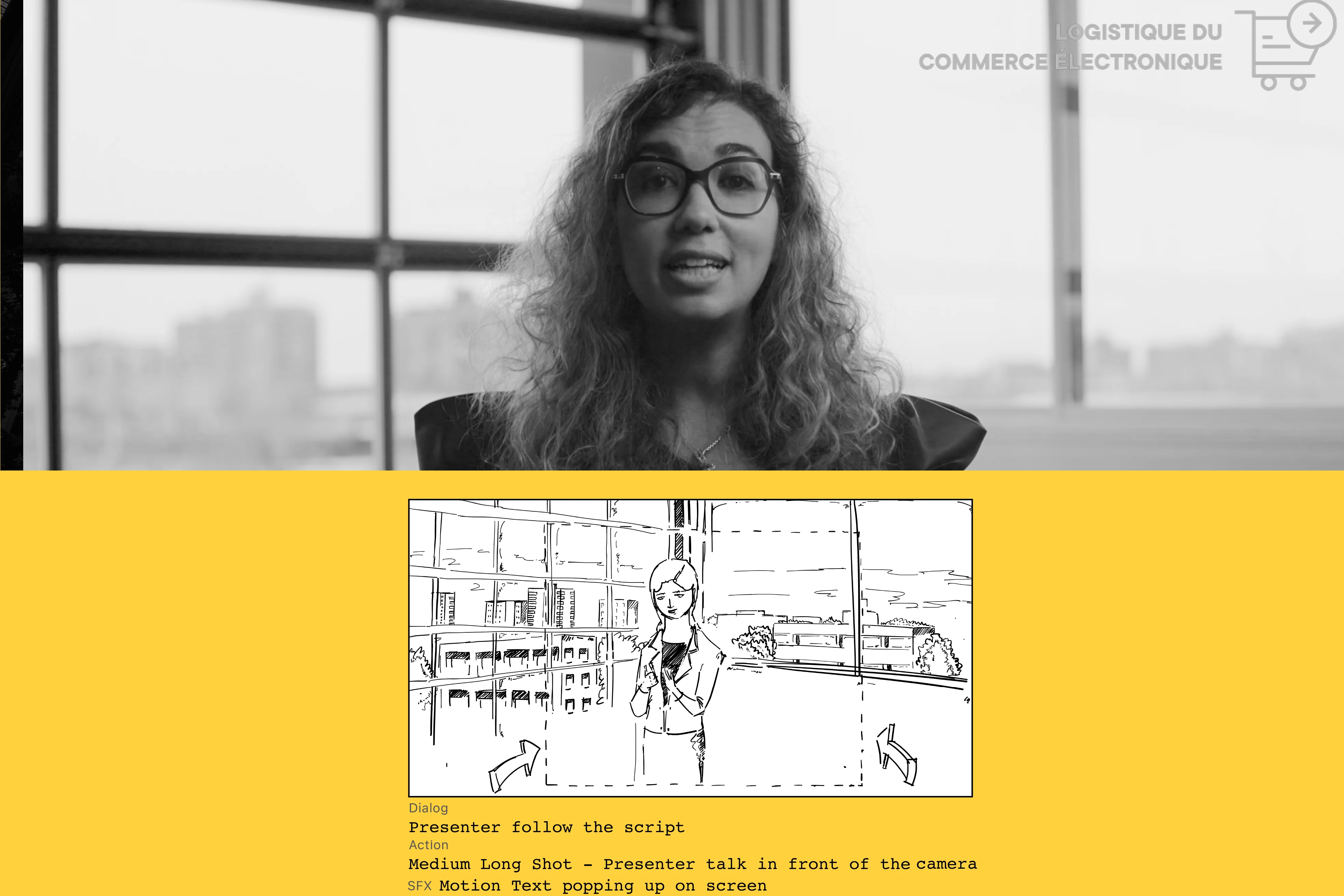 Storyboard for PME MTL video campaign ''Logistique du commerce électronique''